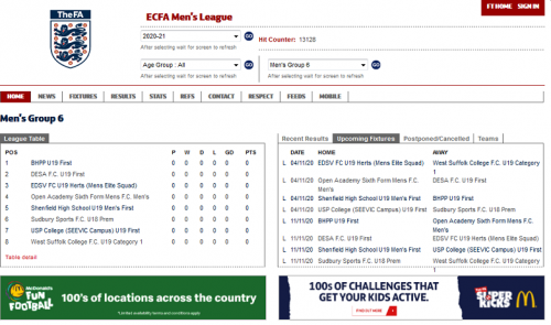 English Colleges National Premier League FALink
